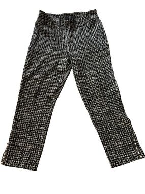 Up! Black & White Tweed Cropped Trousers - Women's